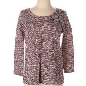 Charming Charlie marled burgundy red & white space dyed heathered knit top